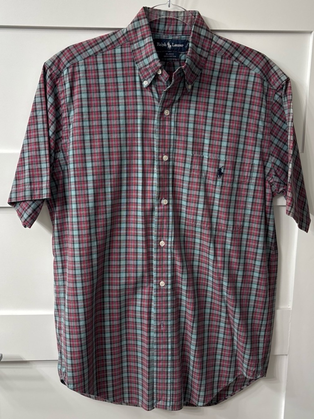 Ralph Lauren Men’s 100% Cotton Blake Short Sleeve Plaid Button-Down Shirt